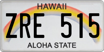 HI license plate ZRE515