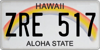 HI license plate ZRE517