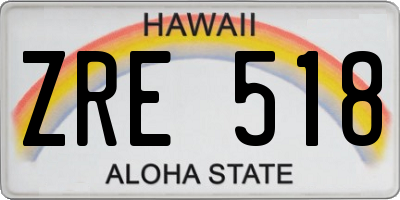 HI license plate ZRE518