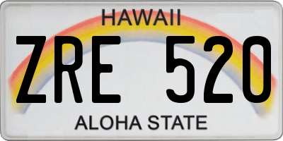 HI license plate ZRE520