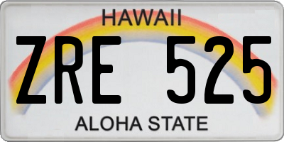 HI license plate ZRE525