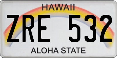 HI license plate ZRE532