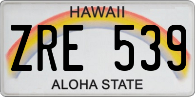 HI license plate ZRE539