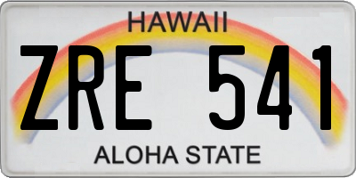 HI license plate ZRE541