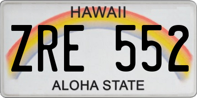 HI license plate ZRE552