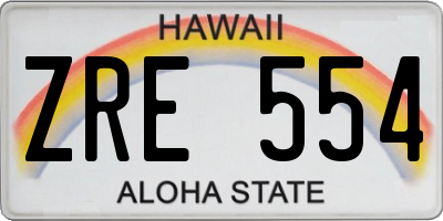 HI license plate ZRE554