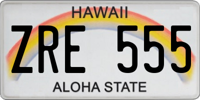 HI license plate ZRE555