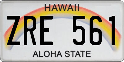 HI license plate ZRE561
