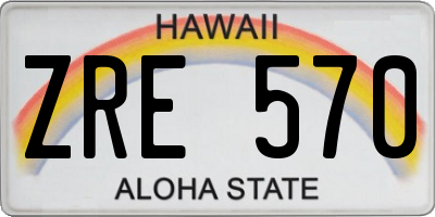 HI license plate ZRE570