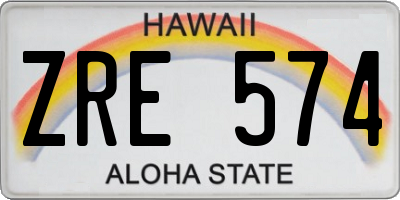 HI license plate ZRE574