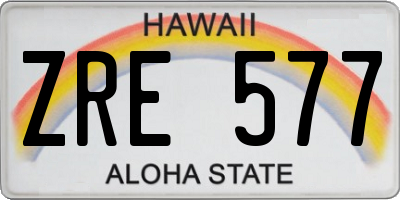 HI license plate ZRE577
