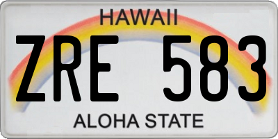HI license plate ZRE583