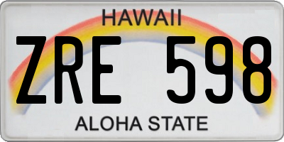 HI license plate ZRE598