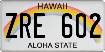 HI license plate ZRE602