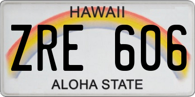 HI license plate ZRE606