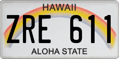 HI license plate ZRE611
