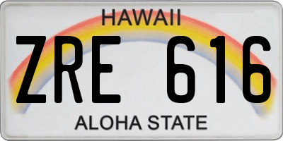 HI license plate ZRE616