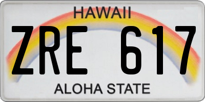 HI license plate ZRE617