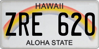HI license plate ZRE620