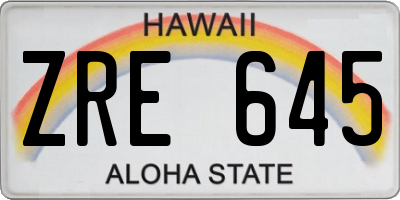 HI license plate ZRE645