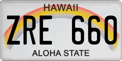 HI license plate ZRE660