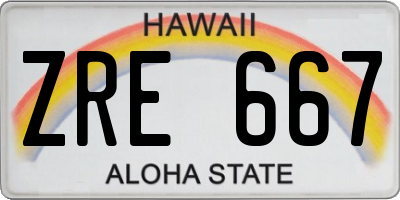 HI license plate ZRE667