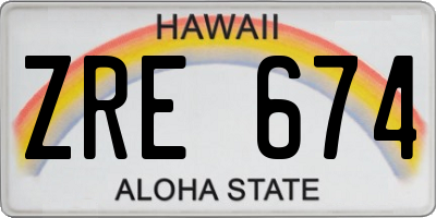 HI license plate ZRE674