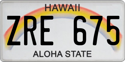 HI license plate ZRE675
