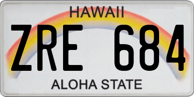 HI license plate ZRE684