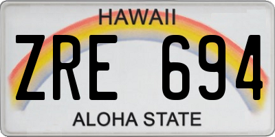 HI license plate ZRE694
