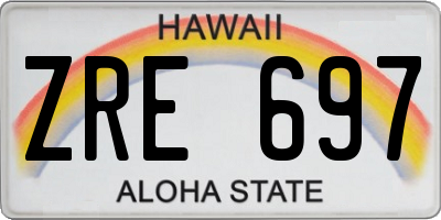 HI license plate ZRE697
