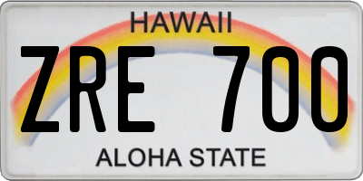 HI license plate ZRE700
