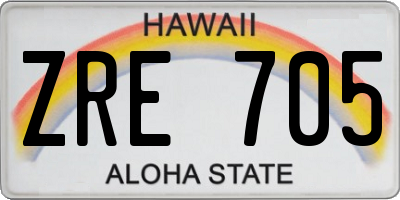 HI license plate ZRE705