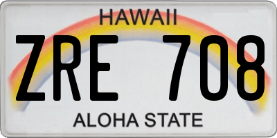 HI license plate ZRE708