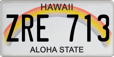 HI license plate ZRE713