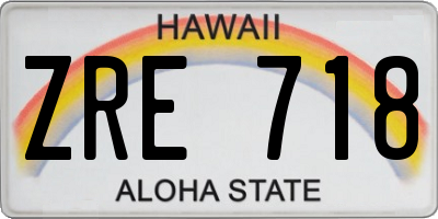 HI license plate ZRE718