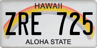 HI license plate ZRE725