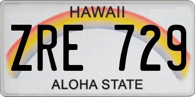 HI license plate ZRE729