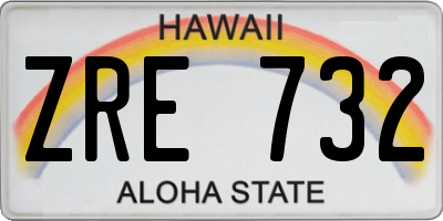 HI license plate ZRE732