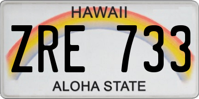 HI license plate ZRE733