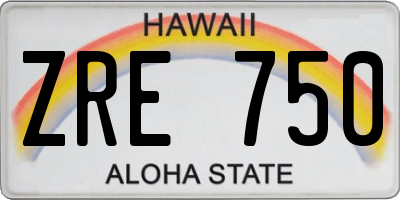 HI license plate ZRE750