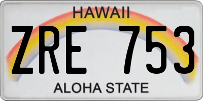 HI license plate ZRE753