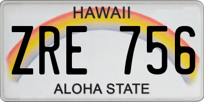 HI license plate ZRE756