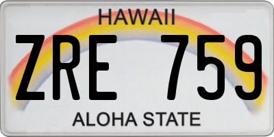 HI license plate ZRE759