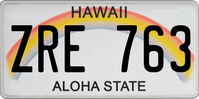 HI license plate ZRE763