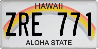 HI license plate ZRE771