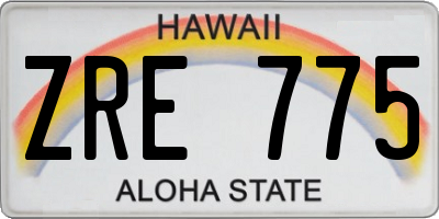 HI license plate ZRE775