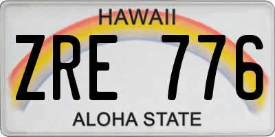 HI license plate ZRE776