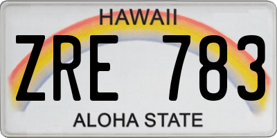 HI license plate ZRE783