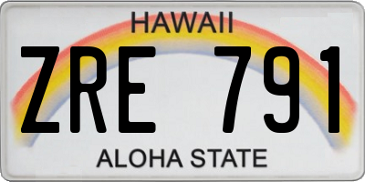 HI license plate ZRE791